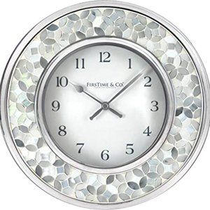 FirsTime & Co. Arabesque Mosaic Wall Clock, 10.25", Gray Stone